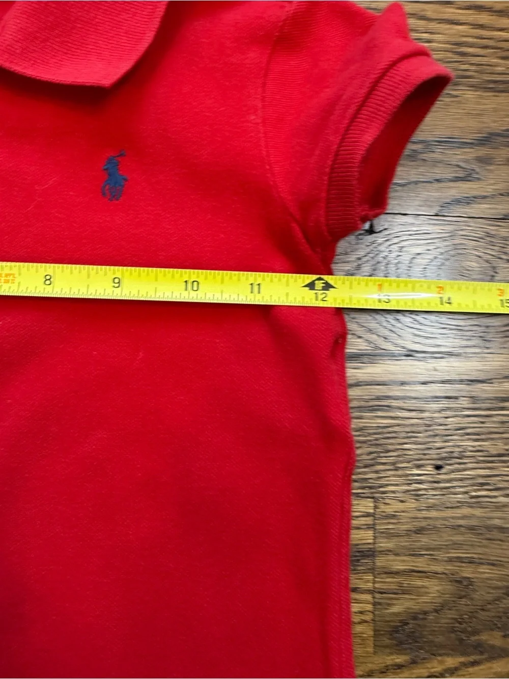 Polo Ralph Lauren Girls Classic Red Polo Dress with Ruffle Eyelet Hem Size 6
